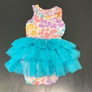 Posh Peanut Mina Racerback Tulle Skirt Bodysuit- 12-18 months